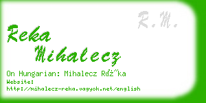 reka mihalecz business card